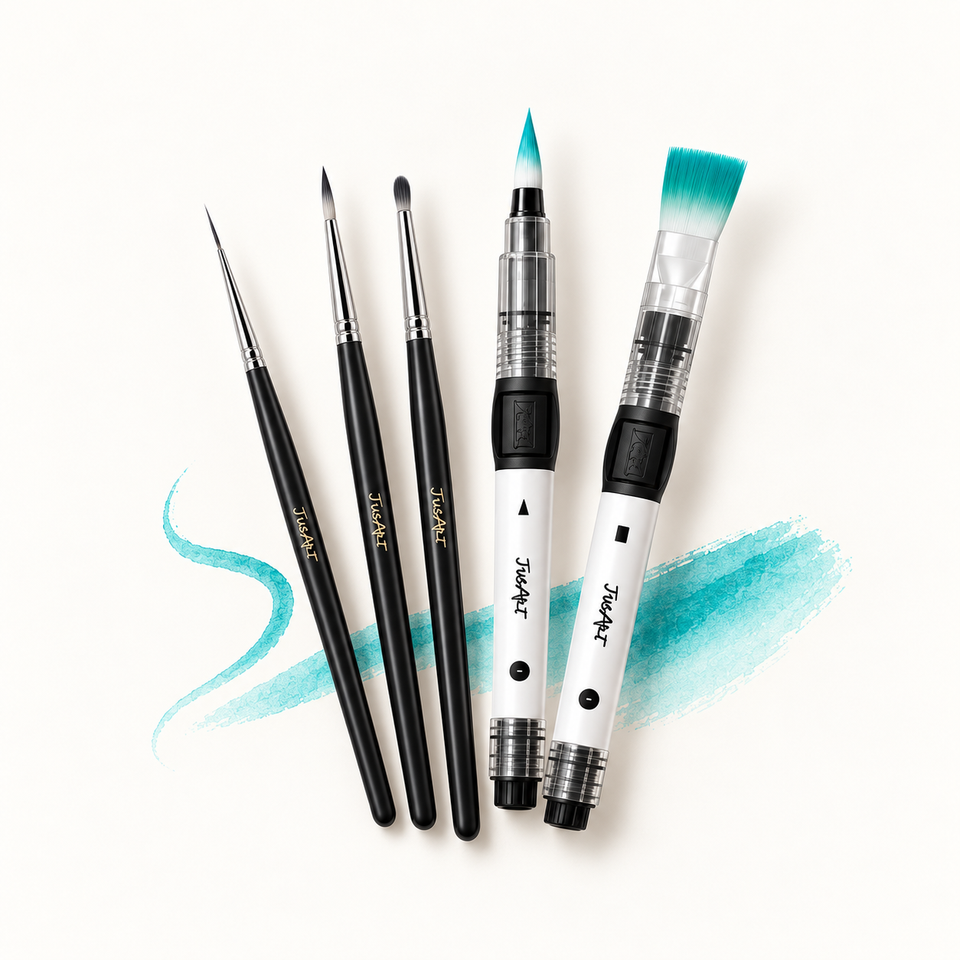 Pinceles de pintura y agua