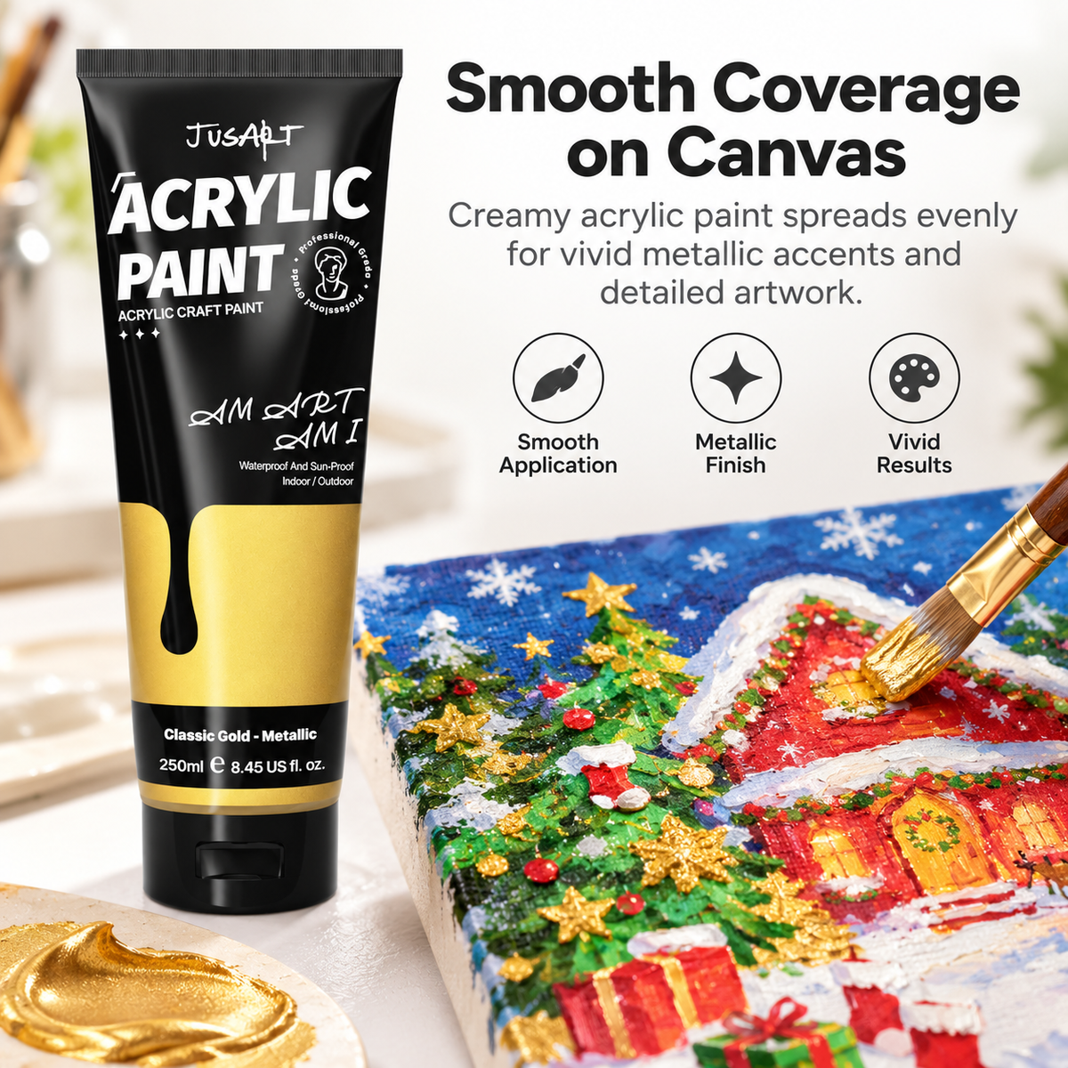 Pintura acrílica oro metálico – 250 ml