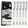 Paquete de 5 bolígrafos de gel blancos – Puntas surtidas