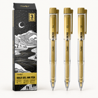 3-Pack Gold Gel Pens – Assorted Tips