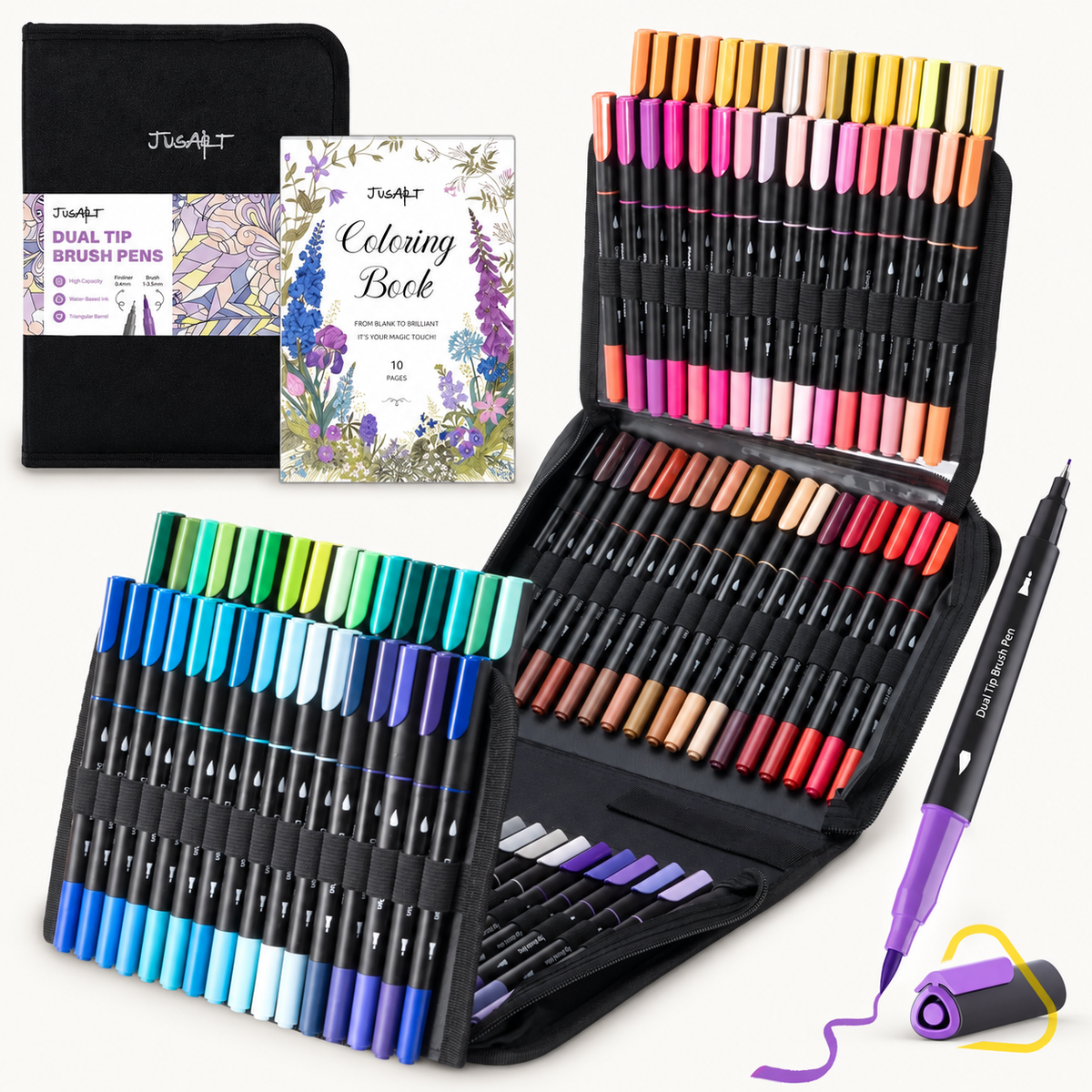 Rotuladores de 100 colores: puntas fina y de pincel