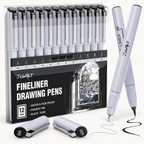 Black Fineliners – 12 Tip Sizes