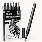 Black Acrylic Paint Markers – 6 Pack