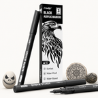 Black Acrylic Paint Markers – 3 Pack