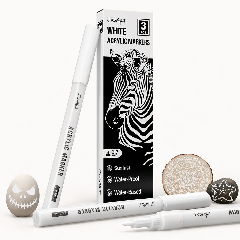 White Acrylic Paint Markers – 3 Pack