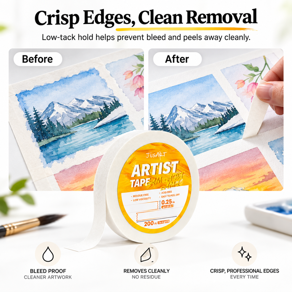 Cinta de artista – 1/4 pulg × 200 pies