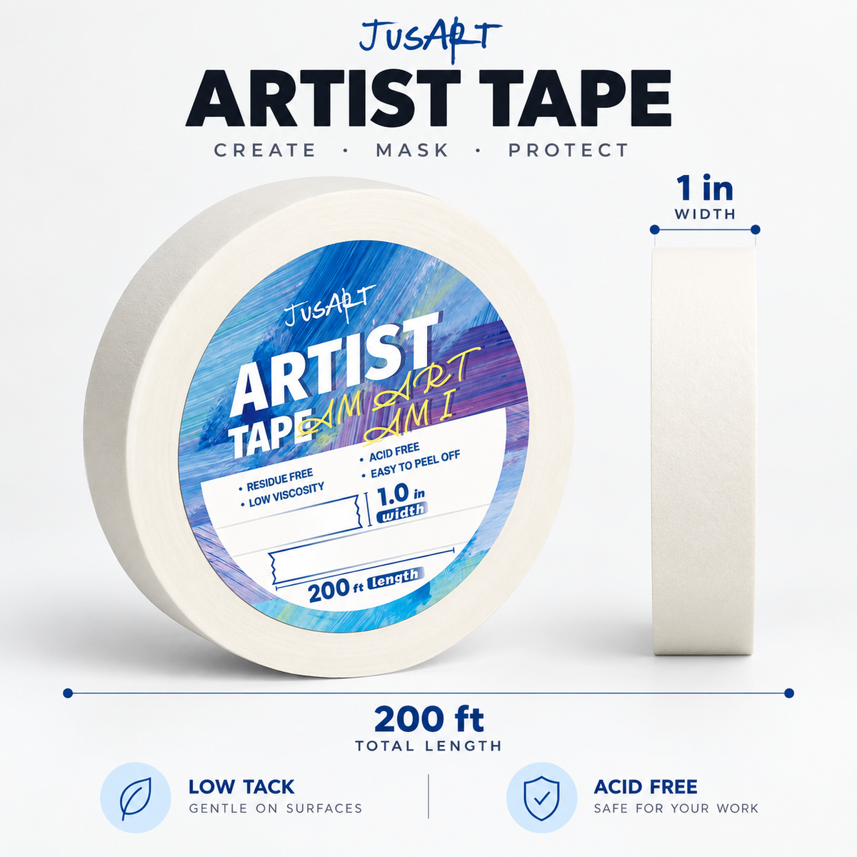 Cinta de artista – 1 pulgada × 200 pies