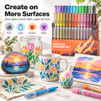 30-Color Acrylic Markers – Brush Tip