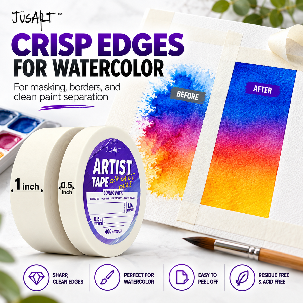 Artist Tape Combo Pack – 1/2 in + 1 in