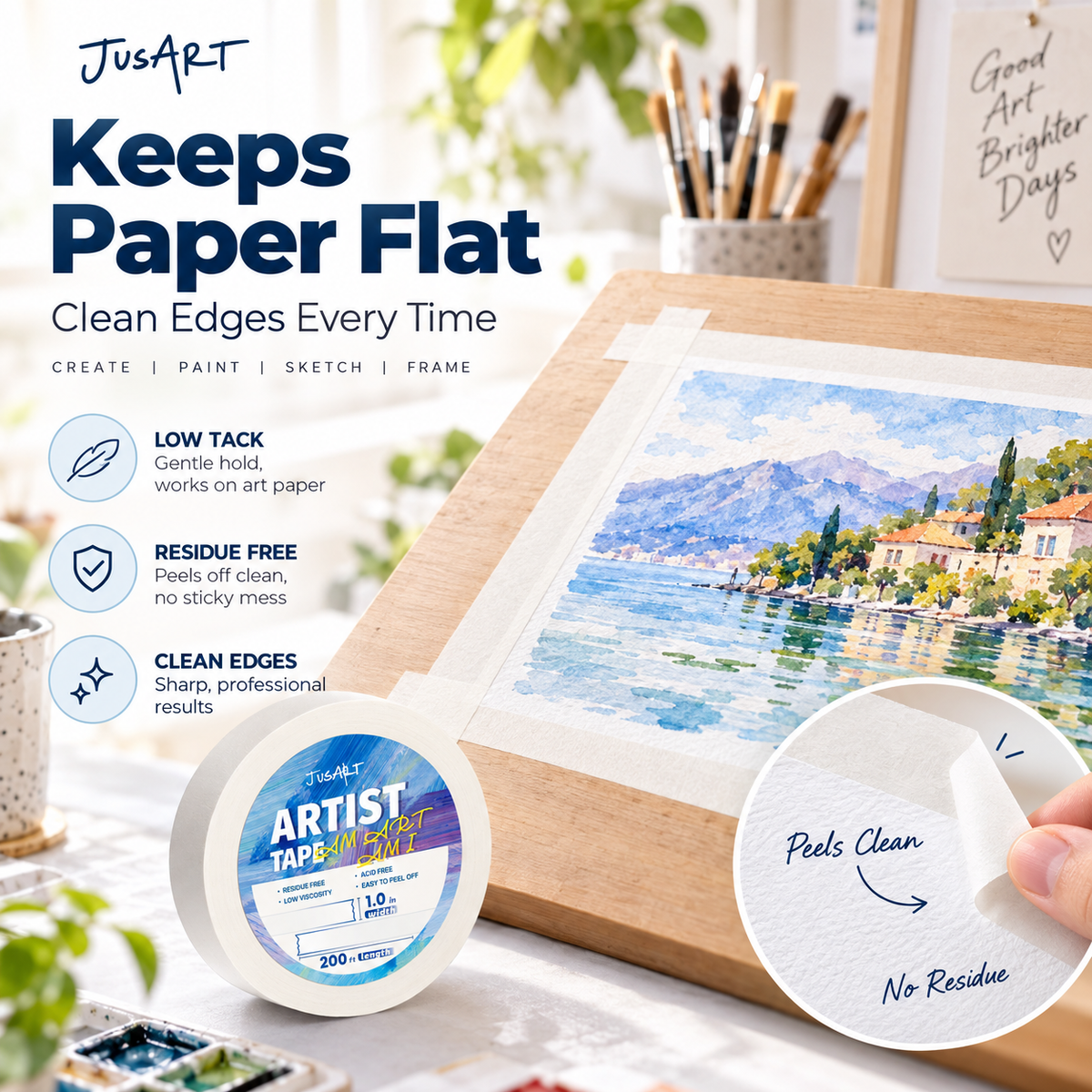 Cinta de artista – 1 pulgada × 200 pies