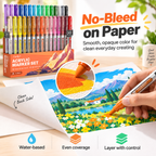 30-Color Acrylic Markers – Brush Tip
