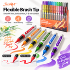 30-Color Acrylic Markers – Brush Tip