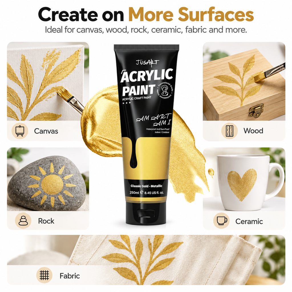 Pintura acrílica oro metálico – 250 ml