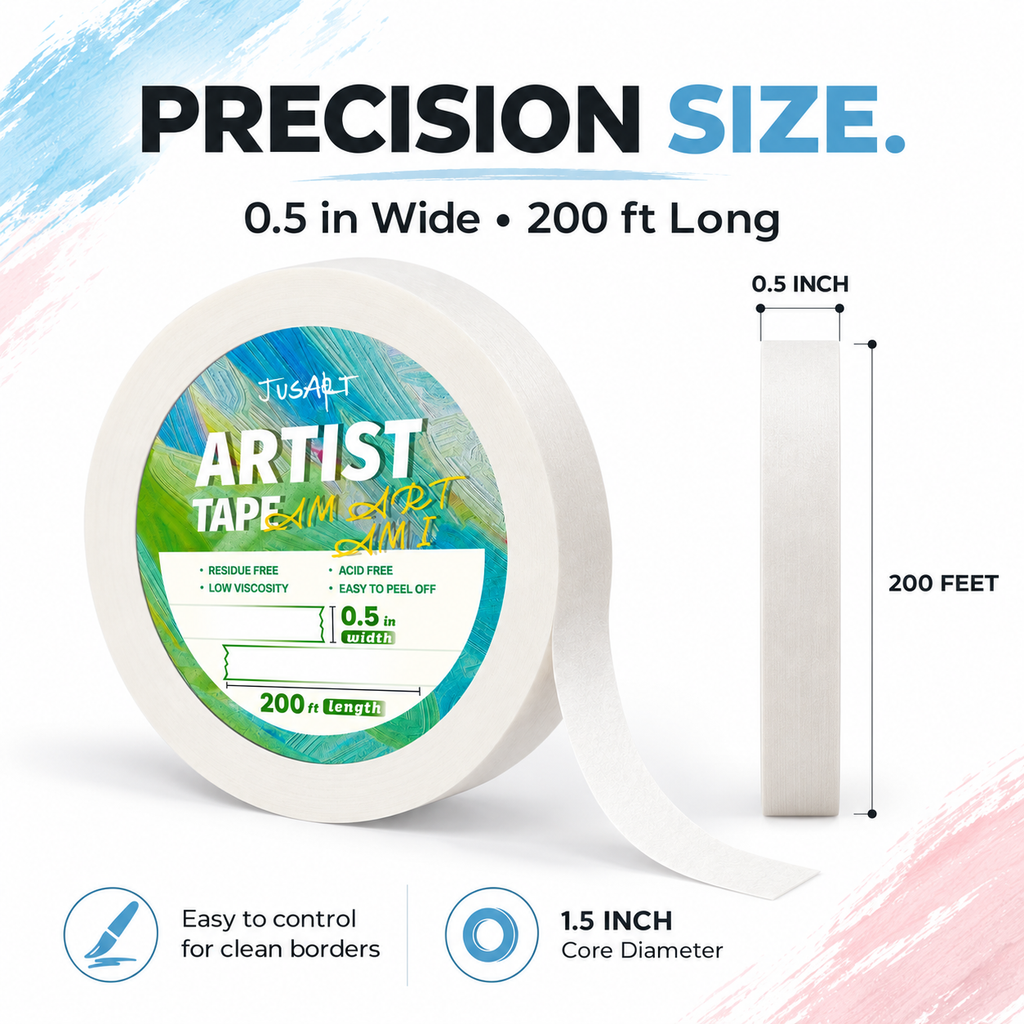 Artist Tape for Watercolor Paper – 0.5 in × 200 ft
