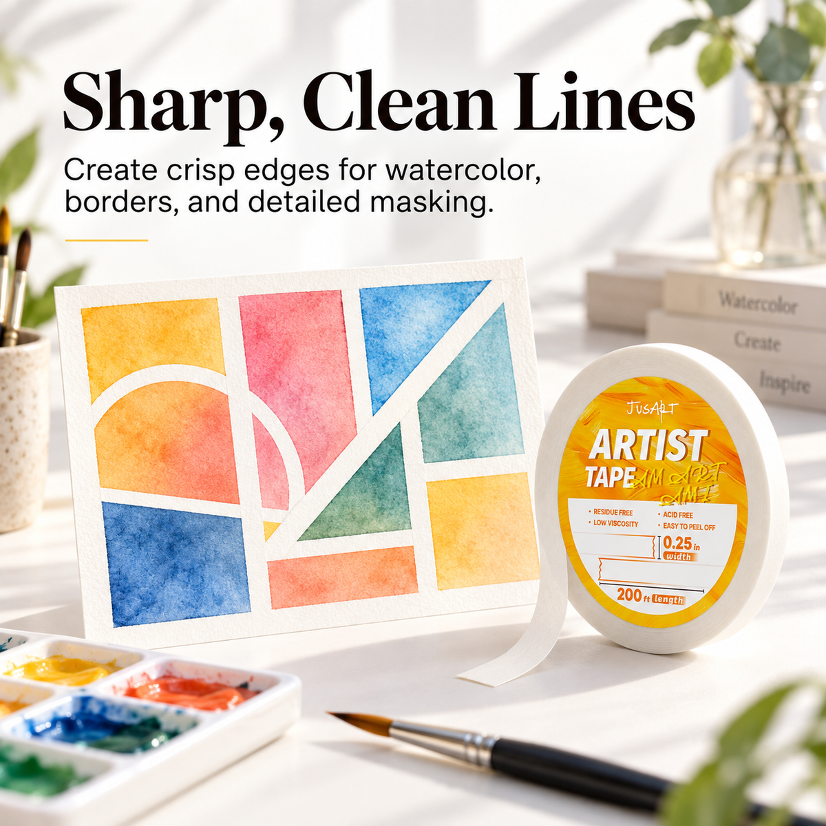 Cinta de artista – 1/4 pulg × 200 pies