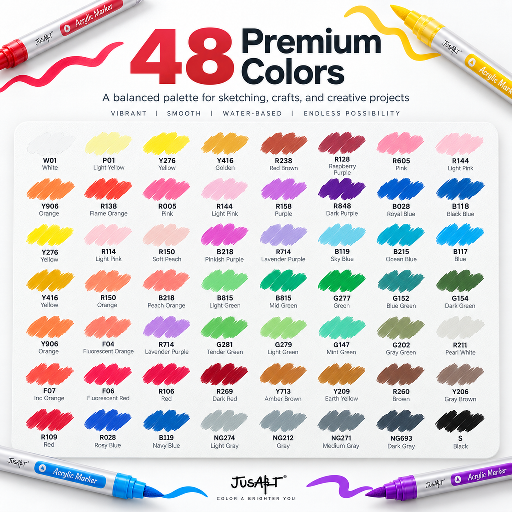 48-Color Acrylic Paint Markers
