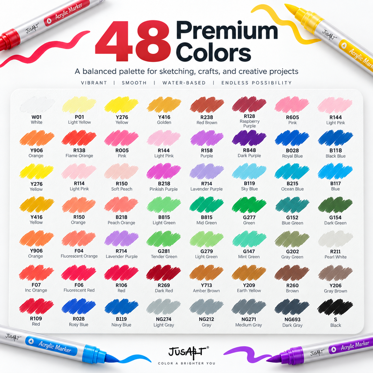 48-Color Acrylic Paint Markers