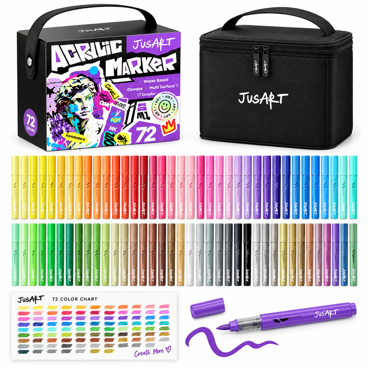 Rotuladores de pintura acrílica de 72 colores