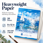 Bloc de papel para acuarela – 300 g/m², 20 hojas