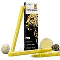 JusArt 3 Pack Gold Permanent Markers, 0.7mm Fine Point Acrylic Paint Pens for Rock Painting, Art Projects, Ceramic, Glass, Wood, Metal, Fabric, DIY, Ideal White Acrylic Marker for Art Supplies