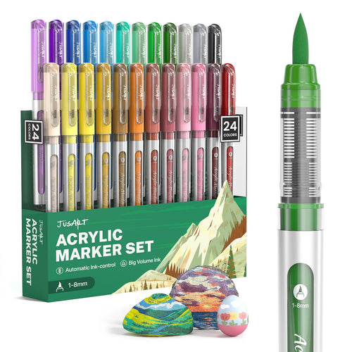 Rotuladores acrílicos de 24 colores – Puntas de pincel