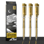 3-Pack Gold Gel Pens – Assorted Tips
