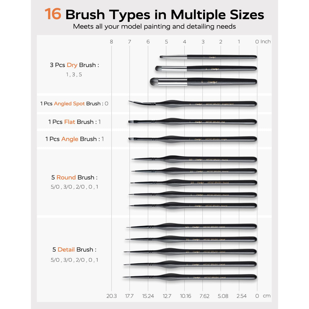 16-Piece Detail Paint Brush Set