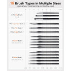 16-Piece Detail Paint Brush Set