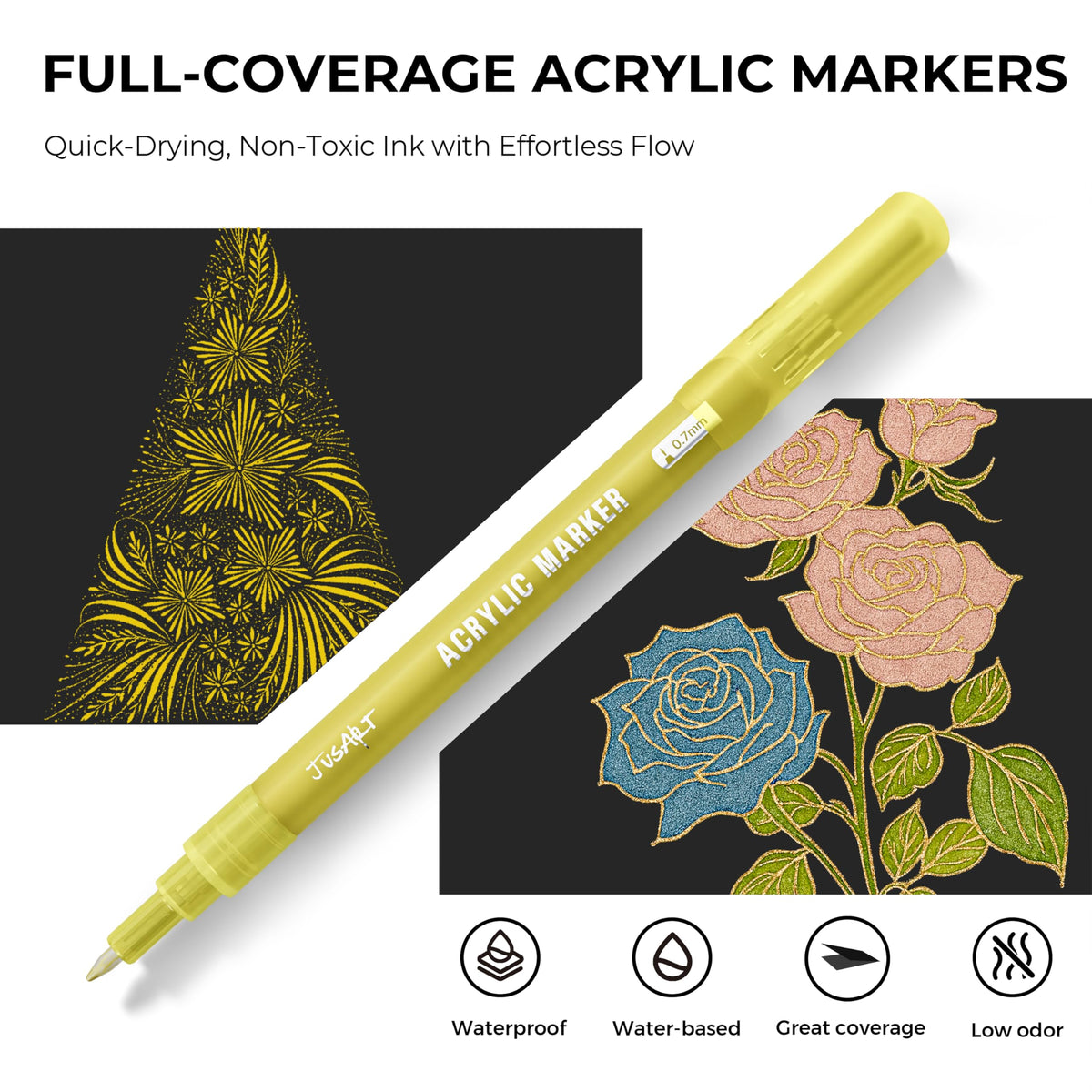 Gold Acrylic Paint Markers – 6 Pack