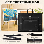 JusArt Art Portfolio Bag, 18x24 Light Weight Portfolio Folder Case with Adjustable Shoulder Strap, Leather Corners, Waterproof Art Bag for Artists and Students for Artwork, Poster, Sketching, Drawing