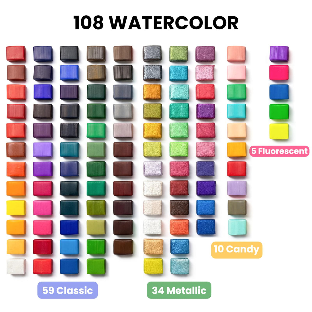 108-Color Watercolor Paint Set
