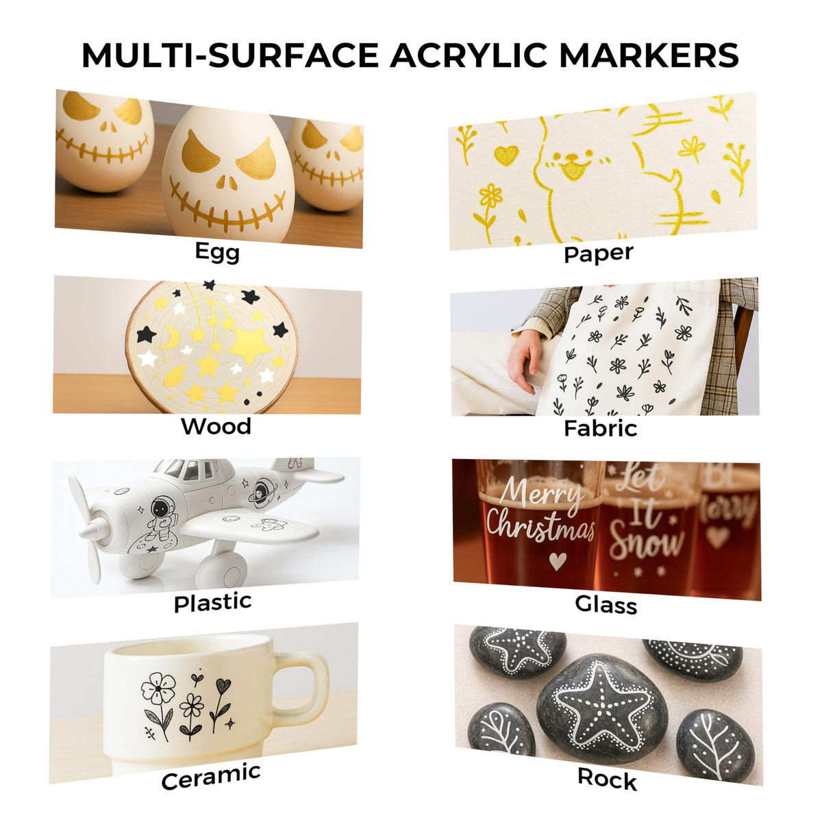 Gold Acrylic Paint Markers – 6 Pack