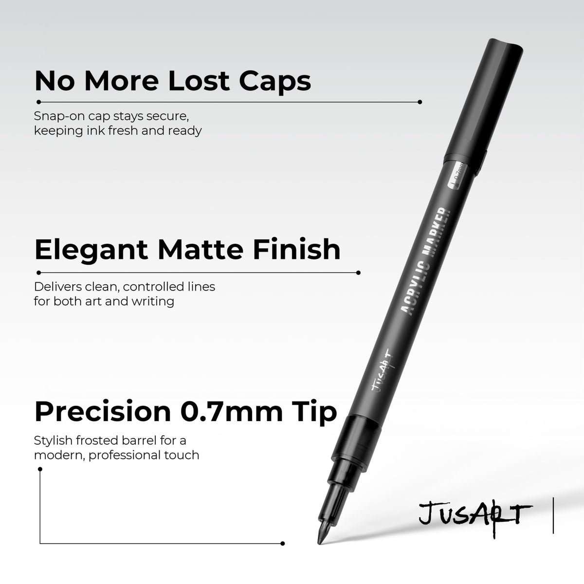 Black Acrylic Paint Markers – 3 Pack