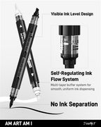 6 Black & White Acrylic Paint Markers, Dual Tip Markers for Drawing, Automatic Ink Control, Waterproof Paint Pen for Rock, Wood, Glass, Fabric, Canvas, DIY Crafts