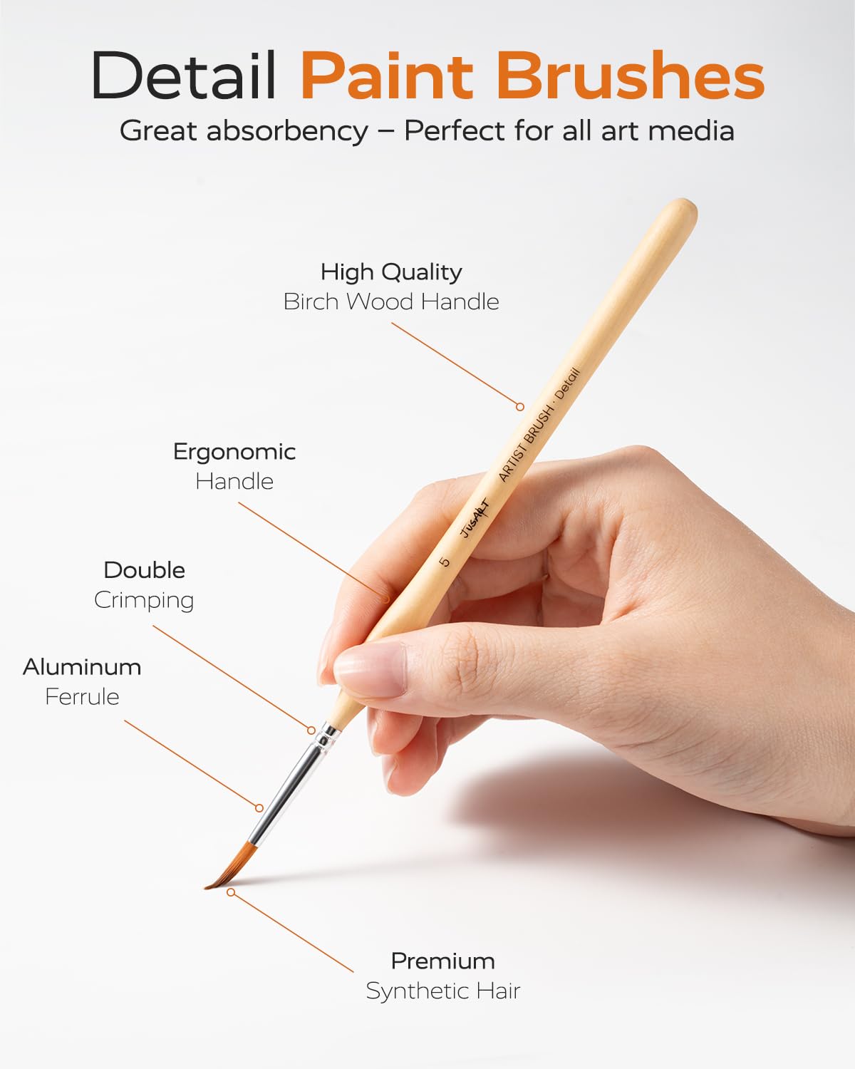 12-Piece Detail Paint Brush Set – Wood