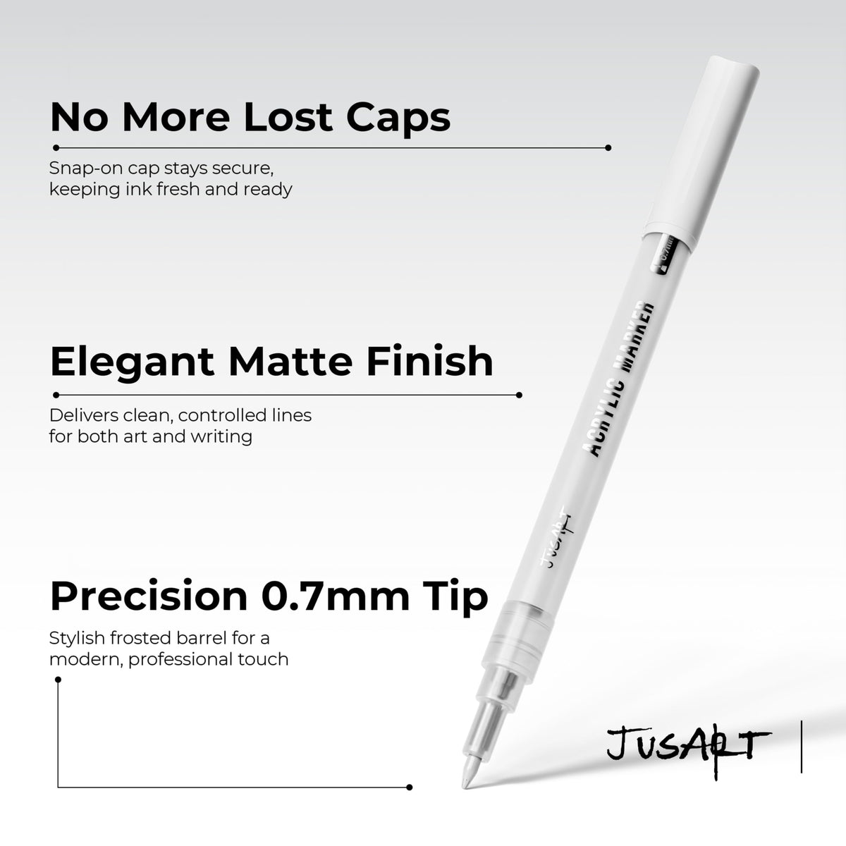 White Acrylic Paint Markers – 3 Pack