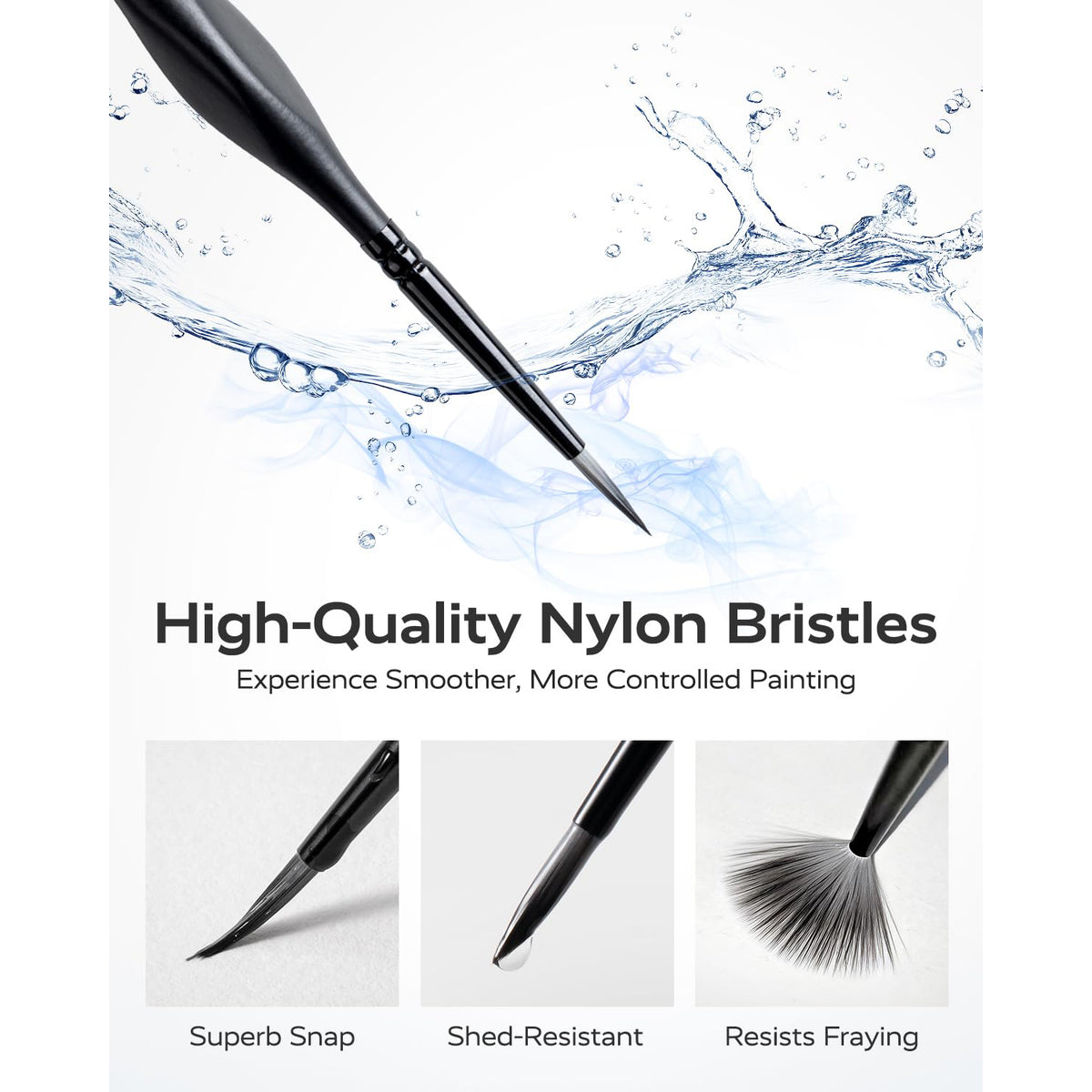 JusArt 16-Piece Detail Paint Brush Set, Miniature Paint Brushes for Models, Acrylic Oil Watercolor, Professional Fine Detail Brushes for Adults & Miniature Painters
