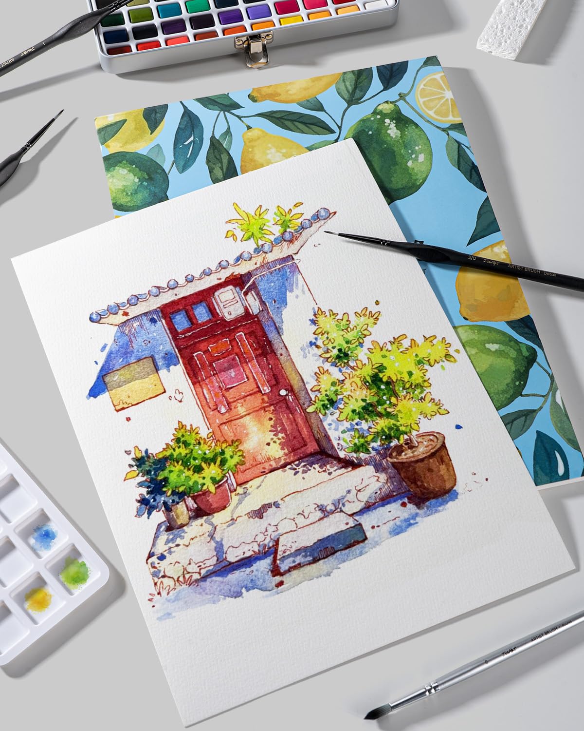 Bloc de acuarela prensado en frío – 9 × 12 pulg, 300 GSM, 20 hojas