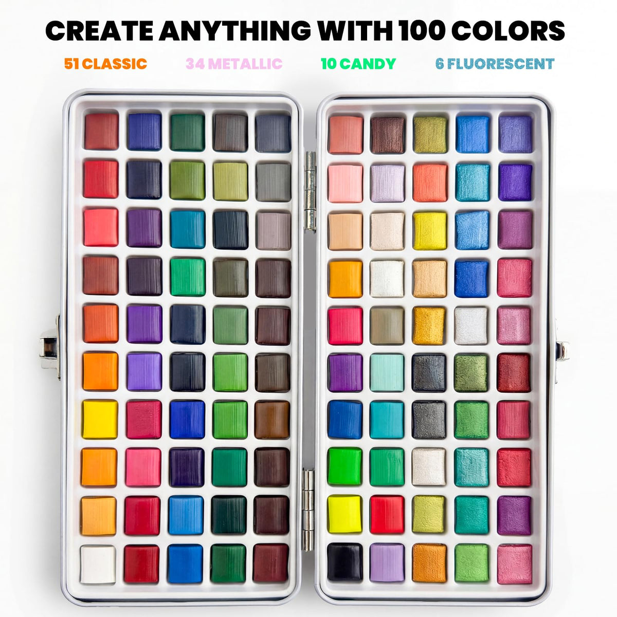 100-Color Watercolor Paint Set
