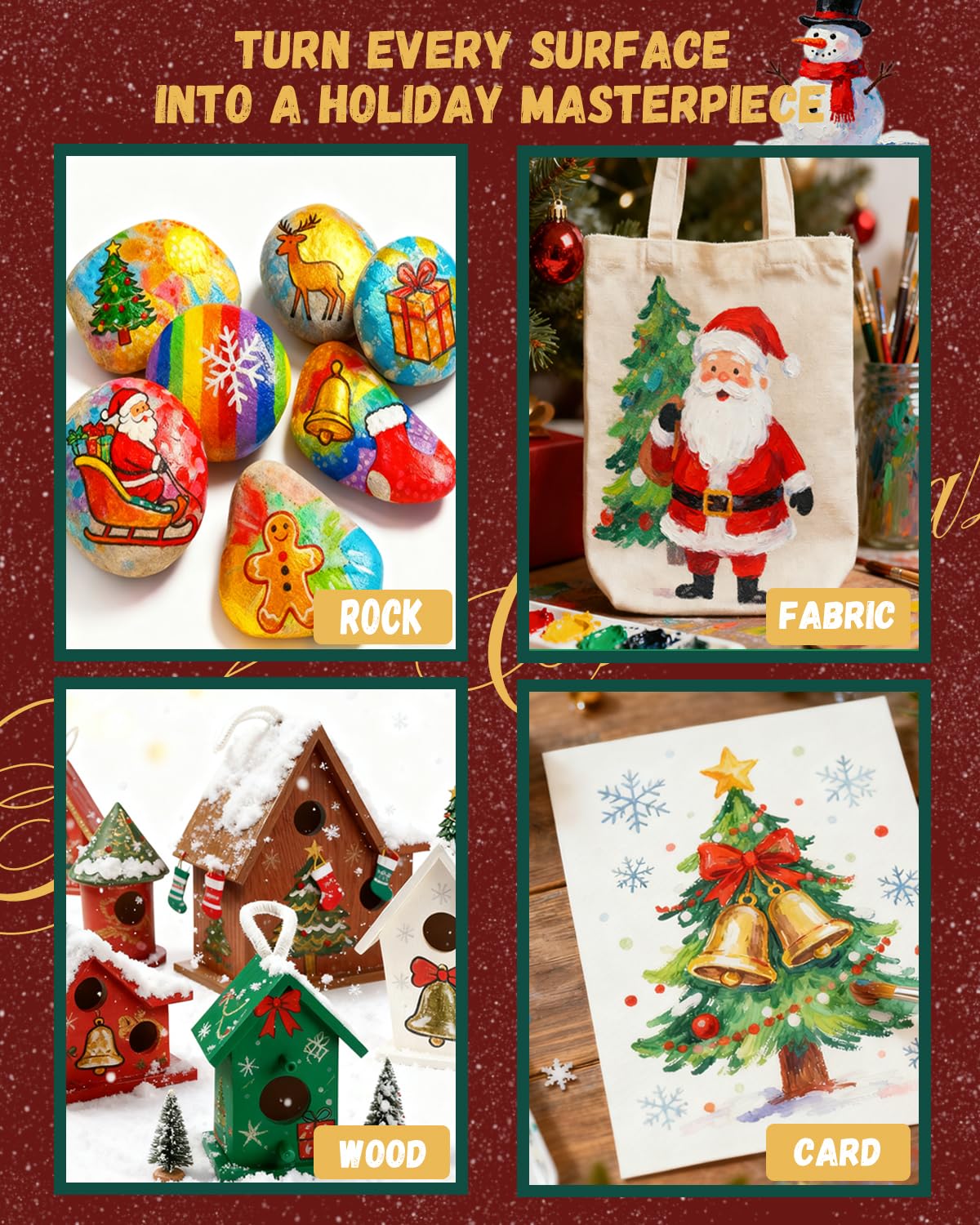 JusArt Acrylic Paint True Red Tubes(250ml, 8.45oz) Non-Toxic & Rich Pigment Craft Paint for Canvas Painting, Wood, Fabric, Stone, Ceramics, Art Supplies for Artists, Adults