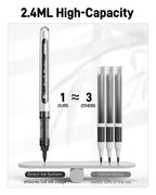 3 Black Acrylic Paint Markers Brush Tip, Automatic Ink Control,Water-Based Black Paint Pen,Waterproof Acrylic Pens for DIY Art & Crafts -Fabric, Wood, Rock, Metal