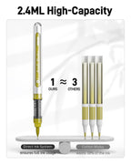 6 Pack Black & White & Gold Paint Pen Brush Tip, Water-Based Marker, Automatic Ink Control No-Bleed Acrylic Markers, Drawing Arts & Crafts, Works on Canvas, Wood, Glass, Rock