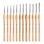 12-Piece Detail Paint Brush Set – Wood